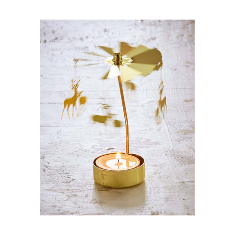 Snowflake Carousel Tealight Candle Holder: Gold / Iron tag