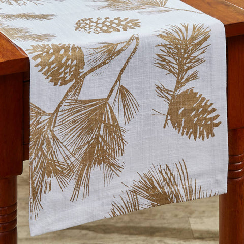 Patricia Heaton Home Gold Pinecone Table Runner  36"L Park Designs