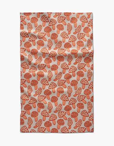 Many Mushrooms Tea Towel Geometry