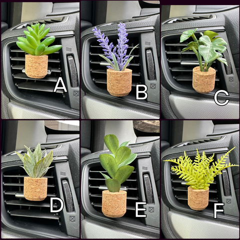 Plant Car Vent Clip Air Freshener Diffuser (Reusable): Cashmere Vanilla / N Vroom Blooms