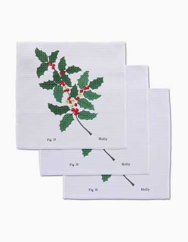 December Holly Dishcloth Set Geometry