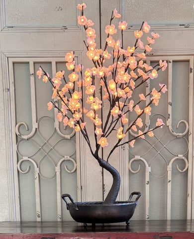 128 LIGHT PINK BONSAI TREE W LED'S 32" The Light Garden