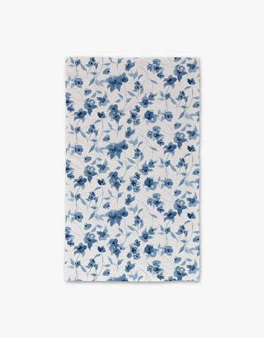 Blue Floral Luxe Hand Towel Geometry