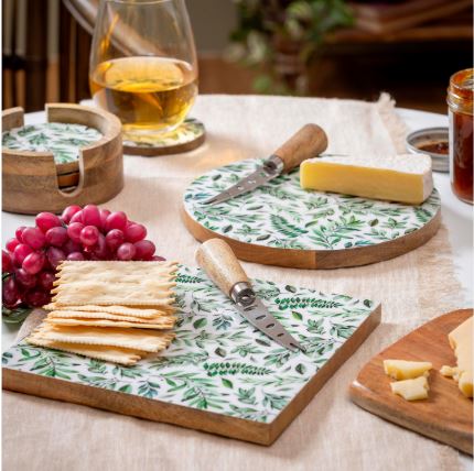 Olive Oasis Wood Cheese Board with Knife Set - Treehouse Gift & Home - Onalaska Wisconsin