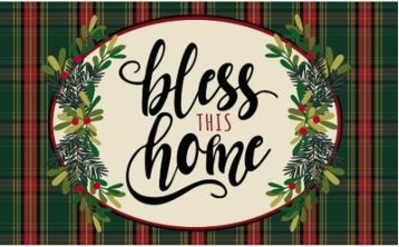 Bless this Home Plaid Sassafras Switch Mat Evergreen Enterprises