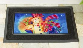 Lantern Snowman Sassafras Switch Mat Evergreen Enterprises