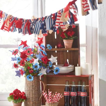 5.5' American Flag Tie Garland RAZ Imports