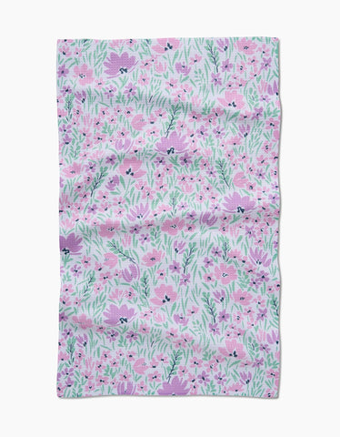 Spring Fleur Blooms Tea Towel Geometry