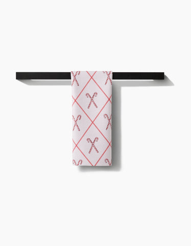 Festive Candy Canes Tea Towel Geometry