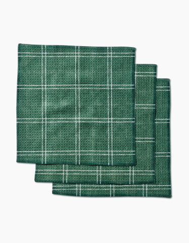 Pine Forest Plaid Dishcloth Set Geometry
