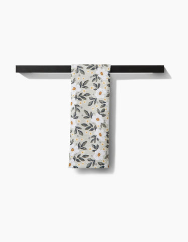 Painted Spring Flowers Tea Towel Geometry