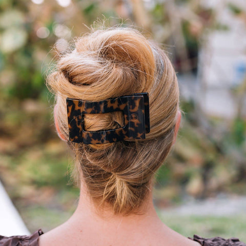 Flat Rectangle Hair Clip | Large | Tortoise TELETIES