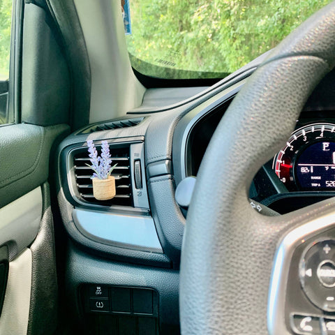 Plant Car Vent Clip Air Freshener Diffuser (Reusable): Cashmere Vanilla / N Vroom Blooms
