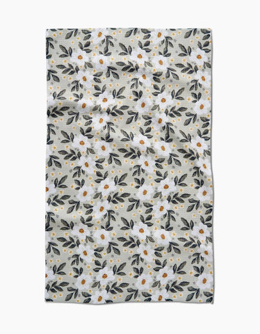Painted Spring Flowers Tea Towel Geometry