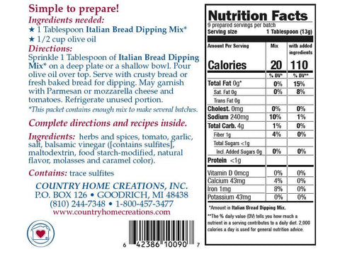 Italian Bread Dipping Mix Country Home Creations