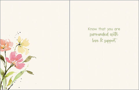 Sympathy Greeting Card - Pink/Orange/Yellow Stems - Treehouse Gift & Home - Onalaska Wisconsin
