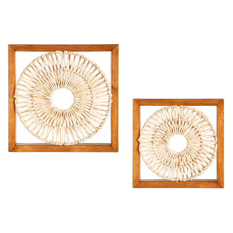 Woven Paper Wall Décor With Wood Frame Evergreen Enterprises