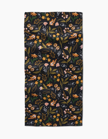 Nighttime Botanical Bar Towel Geometry