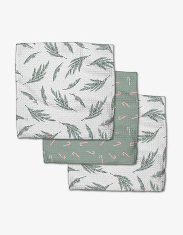 Mistletoe And Candy Dishcloth Set Geometry