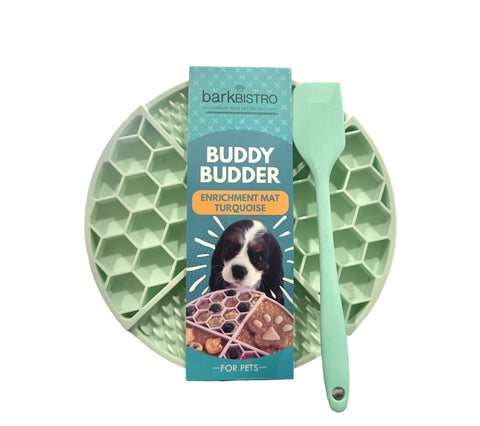 Turquoise  +  Pink Lickmats + Spatula (Purple OOS) Bark Bistro