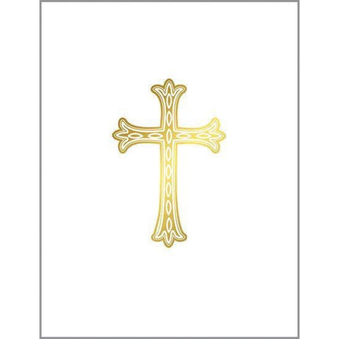 With Scripture Religious Greeting Card - Gold Cross - Treehouse Gift & Home - Onalaska Wisconsin