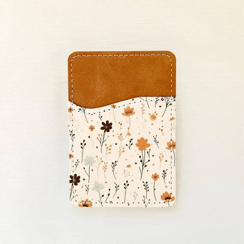 Neutral Florals Leather Card Holder (10 Options): 1 Olivia + Rose