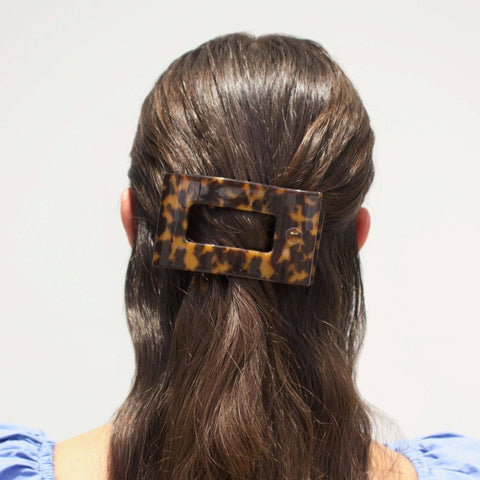 Flat Rectangle Hair Clip | Medium | Tortoise TELETIES