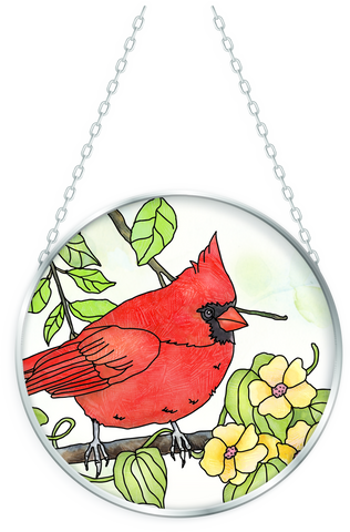 Birdsong SQ 4 - 4.5" Medium Glass Circle Suncatcher Bridgeton Hall