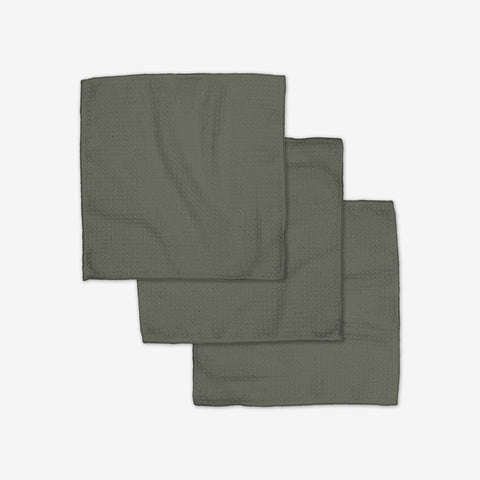 Hunter Green Dishcloth Set Geometry