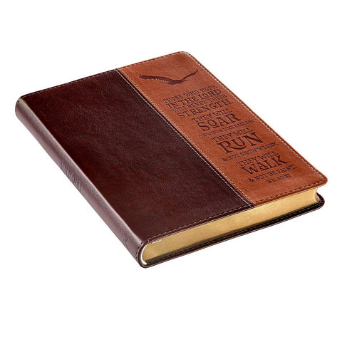 Journal Classic Brown Two-tone Wings Like Eagles Isa. 40:31 Christian Art Gifts