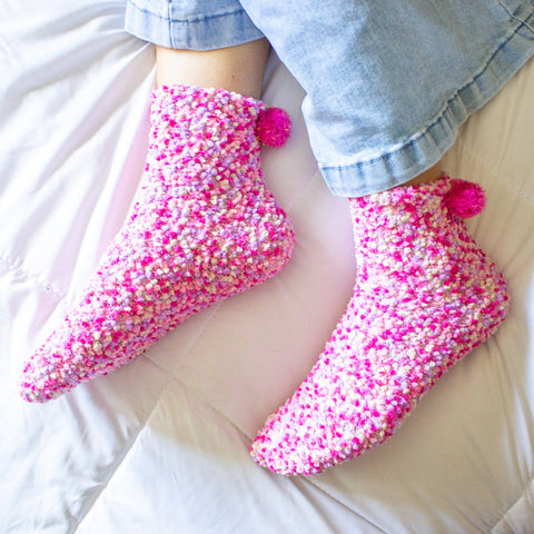 Cozy Cupcake Socks | 9 Colors: Navy (Plain) Daisy Dunes