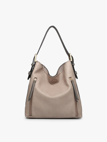 M1816A Alexa 2-in-1 Hobo Bag w/Dual Zip Compartments: Black Jen & Co.