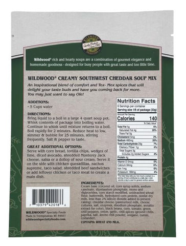 Creamy Southwest Cheddar Soup Mix Wildwood Specialty Foods