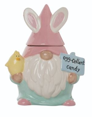 Dol Easter Gnome Mini Candy Jar 3 Asst Transpac