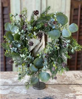 16" Arbordale Eucalyptus Candle Ring Vintage Floral Imports, Inc.