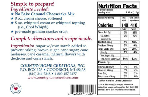 No Bake Caramel Cheesecake Mix Country Home Creations