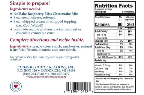 No Bake Raspberry Bliss Cheesecake Mix Country Home Creations
