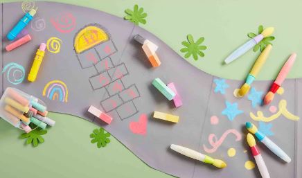 PINK PAINT BRUSH CHALK SET Mud Pie