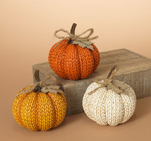 5.1"L Resin Harvest Pumpkin Dk Orange The Gerson Companies