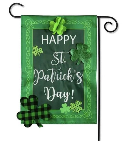 St. Patrick's Patterned Shamrocks Garden Applique Evergreen Enterprises