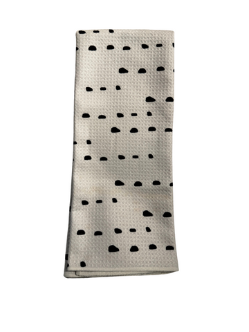 Reeds Printed Midnight Tea Towel Geometry