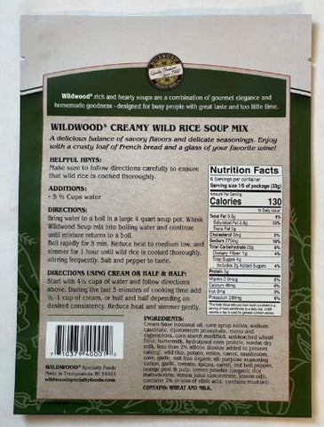 Creamy Wild Rice Soup Wildwood Specialty Foods