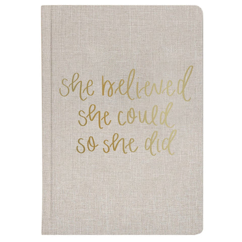 She Believed She Could Fabric Journal - Home Decor & Gifts Sweet Water Decor