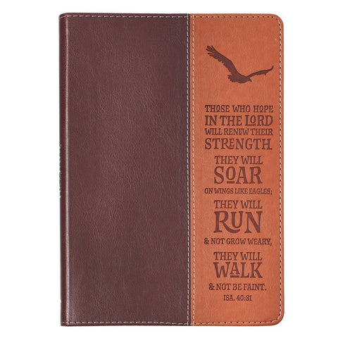 Journal Classic Brown Two-tone Wings Like Eagles Isa. 40:31 Christian Art Gifts