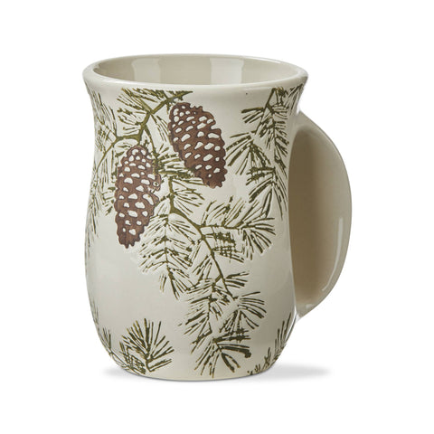 Pine Cone Handwarmer Ceramic Coffee Mug: Multicolored / Stoneware tag