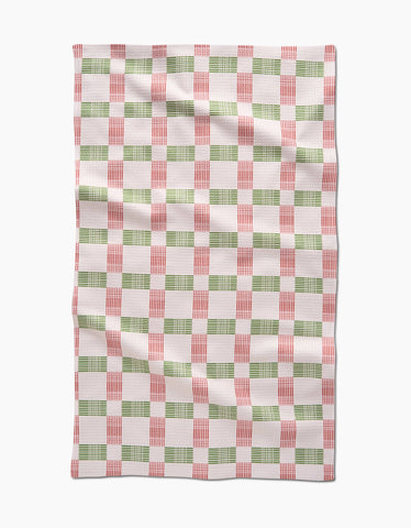 Be Merry Plaid Tea Towel Geometry