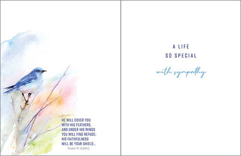 With Scripture Sympathy Greeting Card - Bluebird/Branch - Treehouse Gift & Home - Onalaska Wisconsin