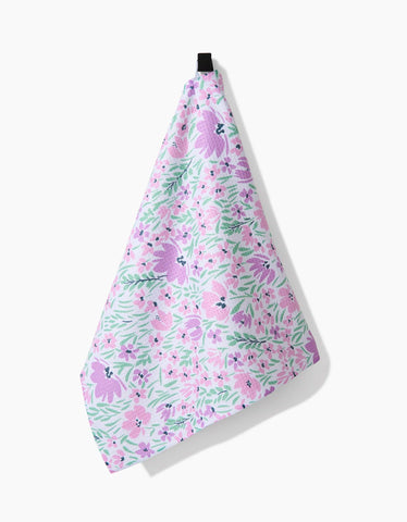 Spring Fleur Blooms Tea Towel Geometry