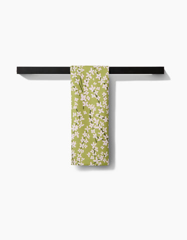 Spring Green Forsythia Tea Towel Geometry