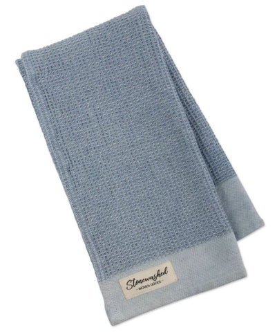 Storm Blue Washed Waffle Dishtowel Design Imports